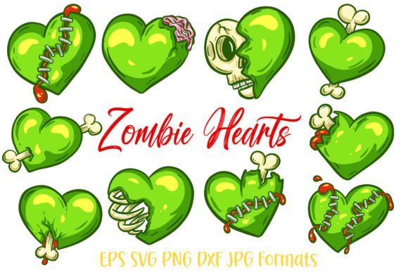 10 Zombie Hearts Halloween Valentines Graphics for Bold Branding