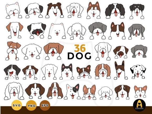 32 Cute Dogs SVG: A Design Asset for Crafts and Graphics