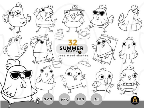 32 Summer Beach SVG Cut: A Versatile Graphic Design Asset for Creative Brands