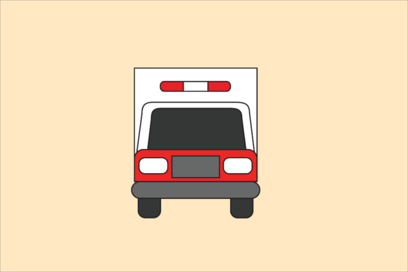 Ambulance Car Icon Graphic Vector for Modern Editorial and Web Design