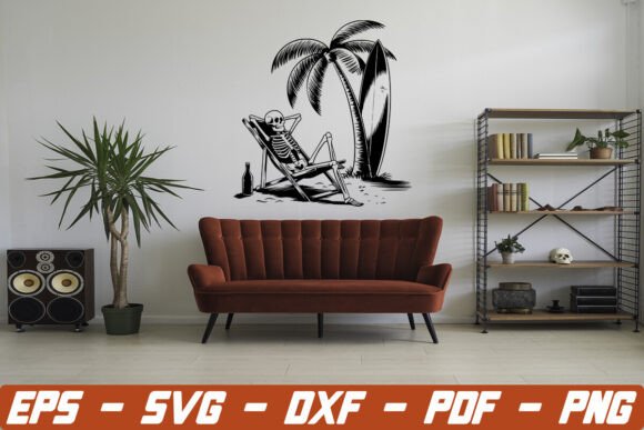 Beach Skeleton SVG: A Summer Graphic for Crafts and Merch