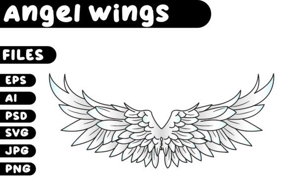 Beautiful White Angel Wings: A Versatile Graphic Design Asset for Modern Branding