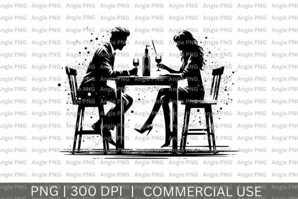 Couple Dining Vector PNG: A Versatile Graphic for Crafts and Creative Projects