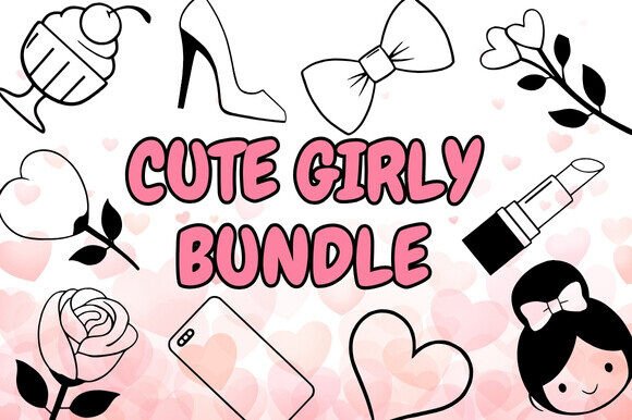 Cute Girly Lineart: A Versatile Graphic Design Asset for Modern Branding