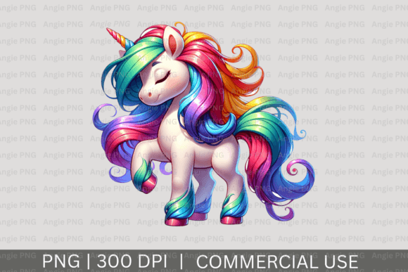 Cute Rainbow Unicorn PNG: A Versatile Graphic Design Asset for Crafts