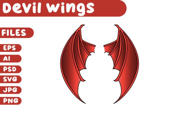 Devil Red Wings Flying Hell: A Bold Illustration for Crafters