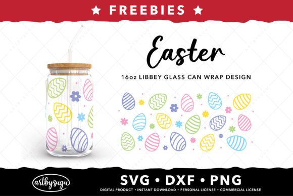 Easter Eggs Libbey Can Wrap Freebies Graphic for Seasonal Crafting