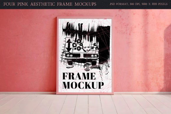 Enhancing Design Projects with Four Pink Aesthetic PSD Frame Mockups