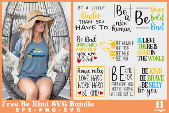 Free Be Kind SVG Bundle for Crafts and Graphics