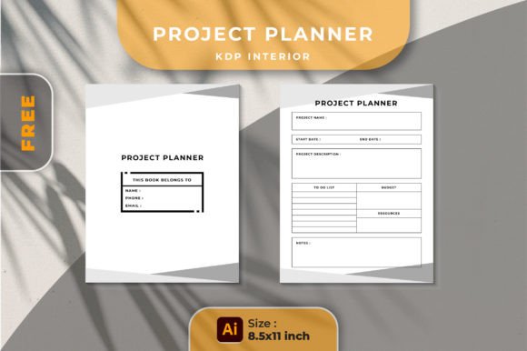Free Project Planner KDP Interior: A Must-Have Graphic Design Asset
