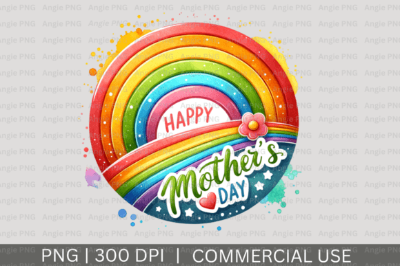Happy Mother’s Day Rainbow PNG Clipart: A Versatile Graphic Design Asset for Crafts and Local Business Branding