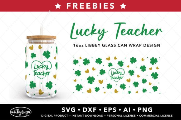 Lucky Teacher Libbey Can Wrap Freebies: A Graphic Design Asset for Real Crafting