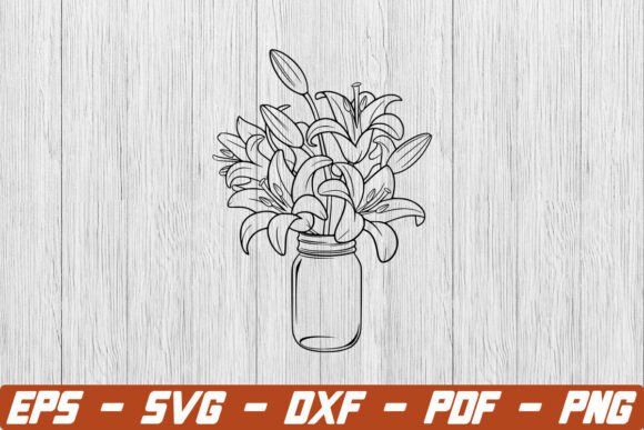 Mason Jar Flowers SVG for Crafts and Graphics: A Digital Seller’s Perspective