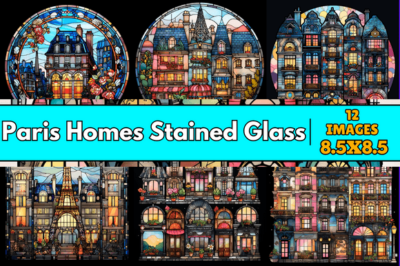 Paris Homes Stained Glass: A Versatile Graphic Design Asset for Creative Sellers