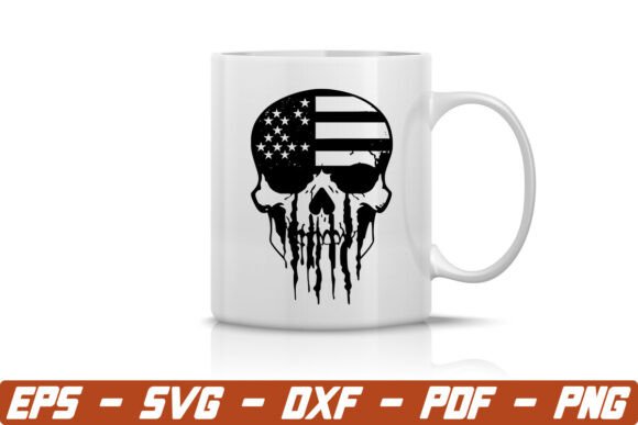 Punisher Skull With American Flag: A Bold Graphic for Crafts and Graphics