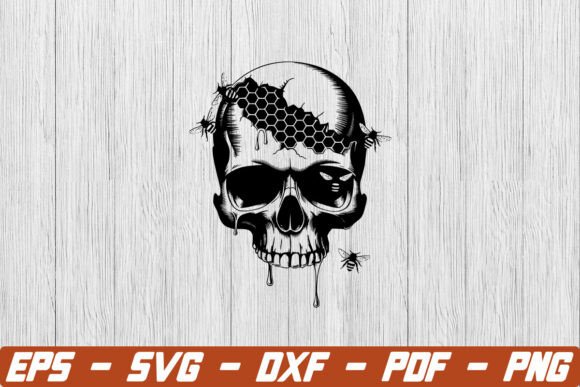 Skull Bees SVG: A Halloween Graphic for Crafts and Creative Projects
