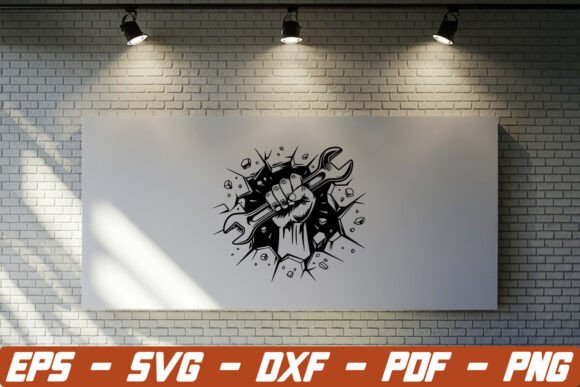 Smash Punch Mechanic Svg: A Dynamic Graphic Asset for Crafts and Merch