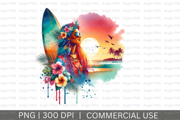 Summer and Beach PNG Clipart: A Vibrant Graphic Design Asset for Crafts and Blogs
