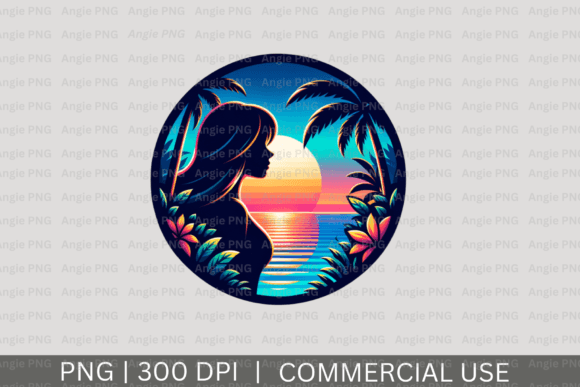 Summer Silhouette Women Beach PNG: A Versatile Graphic Design Asset for Local Crafts & Branding
