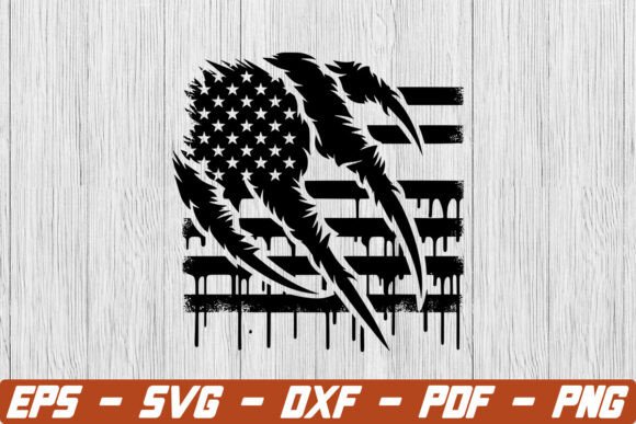 USA Flag Claw in Wall Clipart Svg, Eagle for Crafts & Graphics